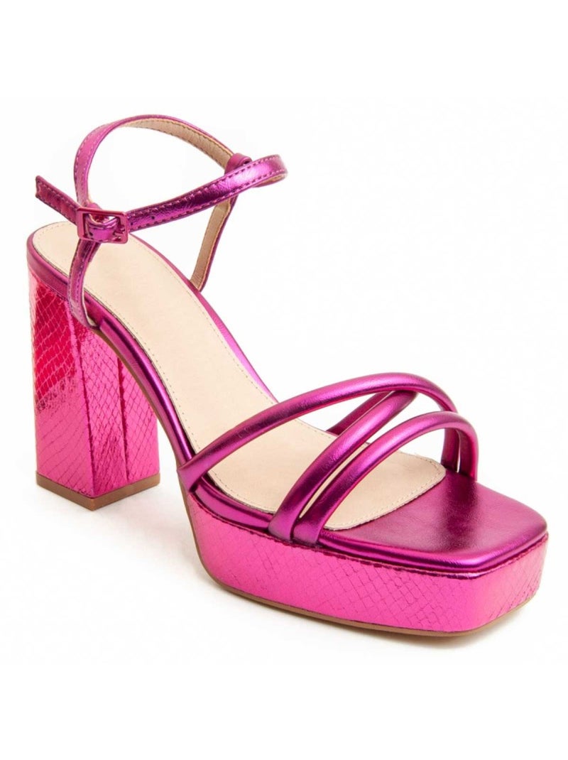 Sandalo Con Tacco Materiale Sintetico Montevita Rosa - Kiabi