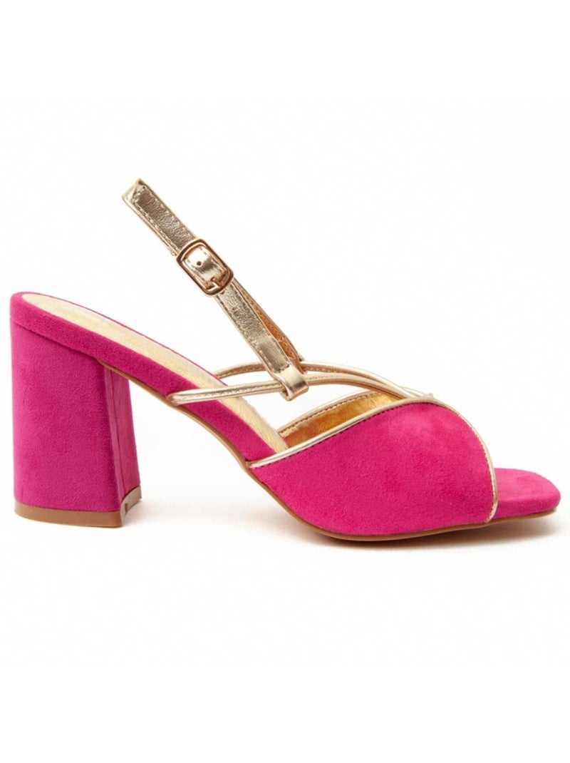 Sandalo Con Tacco Materiale Sintetico Montevita Rosa - Kiabi