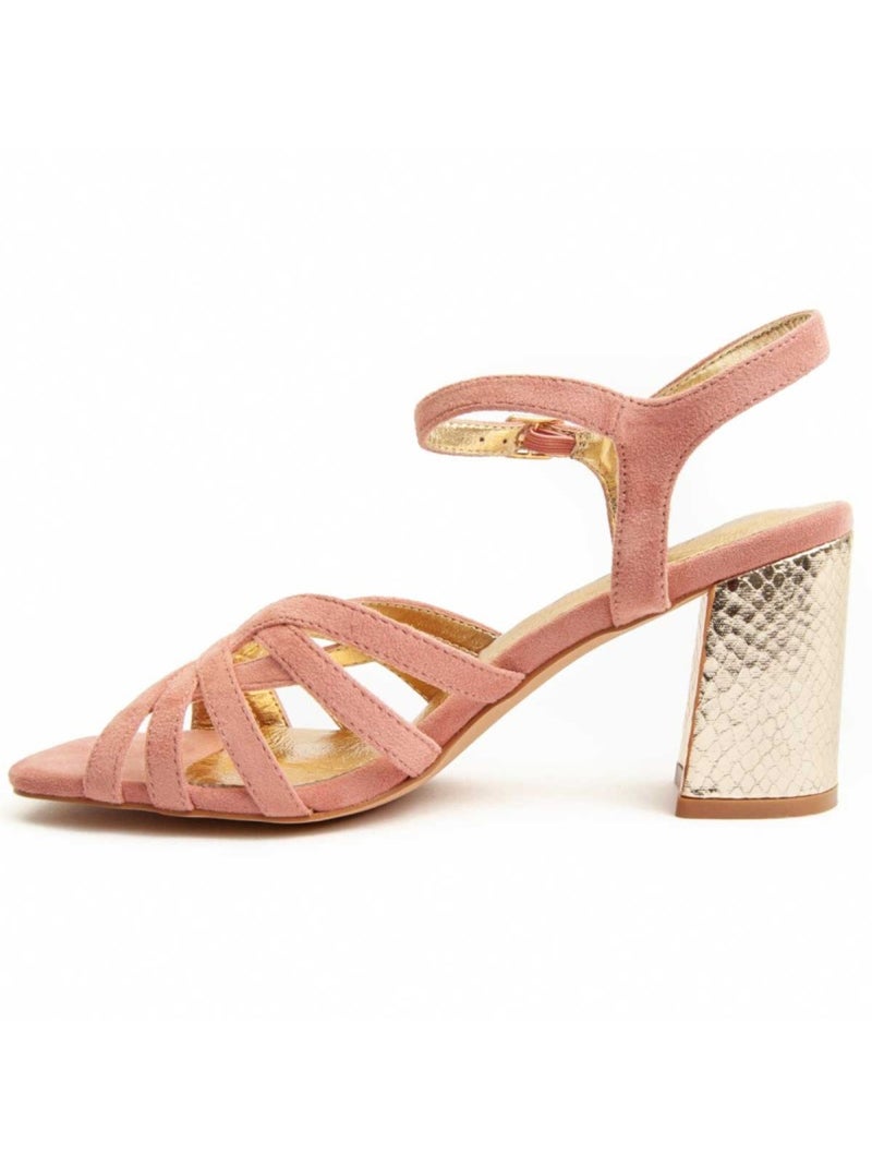 Sandalo Con Tacco Materiale Sintetico Montevita Rosa - Kiabi
