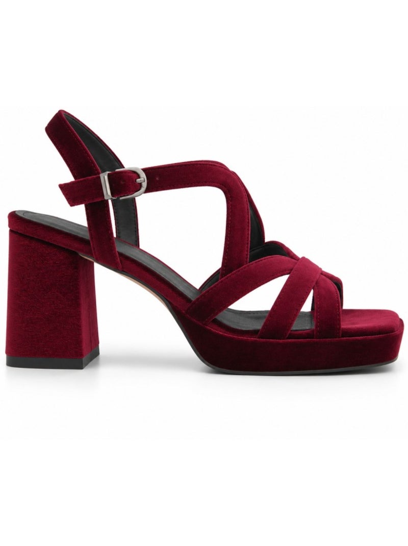 Sandalo con tacco materiale sintetico montevita Rosso - Kiabi