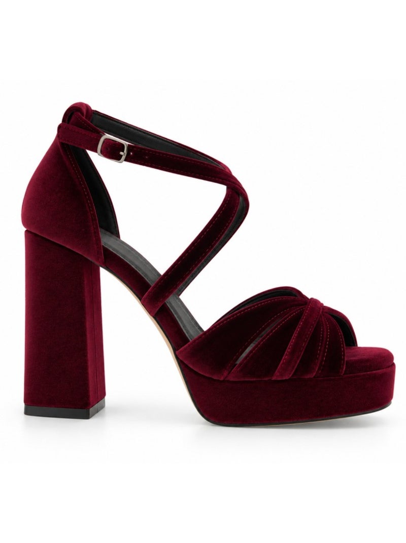 Sandalo con tacco materiale sintetico montevita Rosso - Kiabi