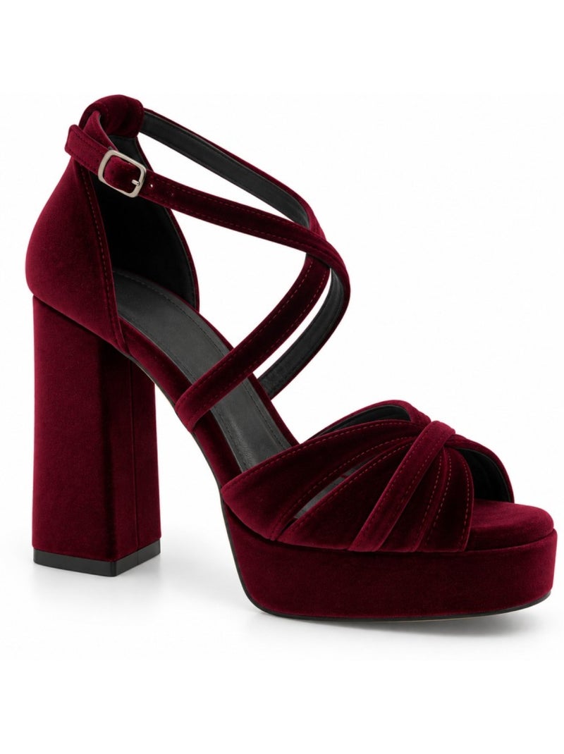 Sandalo con tacco materiale sintetico montevita Rosso - Kiabi