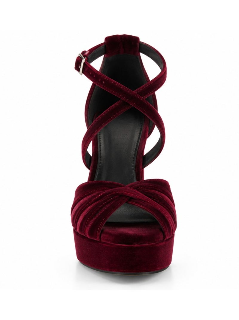 Sandalo con tacco materiale sintetico montevita Rosso - Kiabi