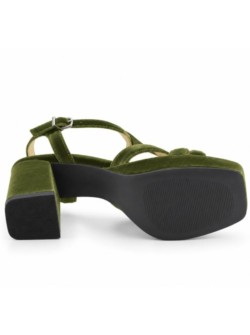 Sandalo con tacco materiale sintetico montevita Verde - Kiabi