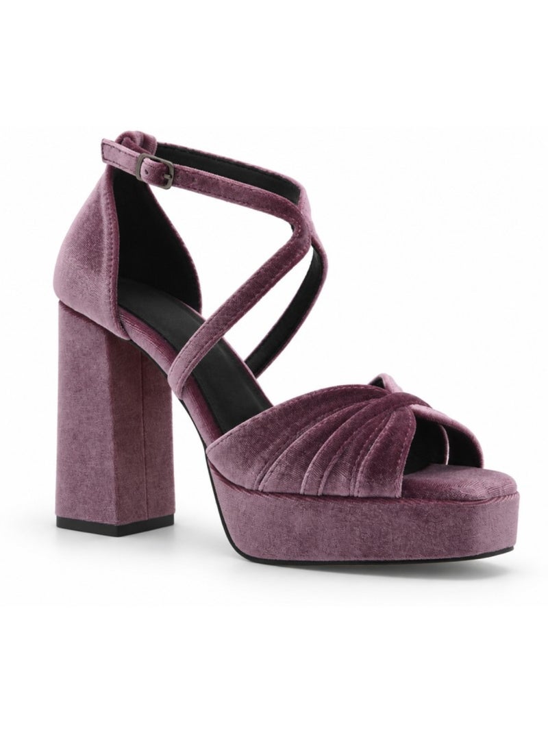 Sandalo con tacco materiale sintetico montevita Viola - Kiabi