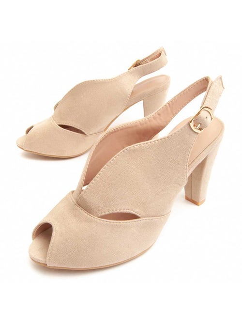 Sandalo Con Tacco Tessuto Montevita - Kiabi