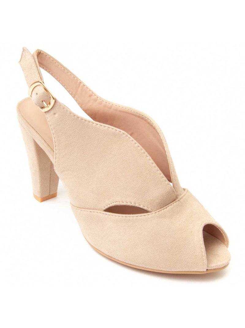 Sandalo con tacco tessuto montevita Beige - Kiabi