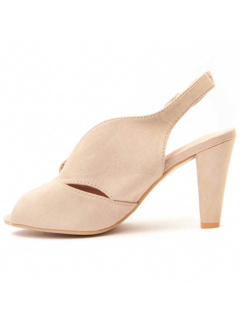 Sandalo con tacco tessuto montevita Beige - Kiabi
