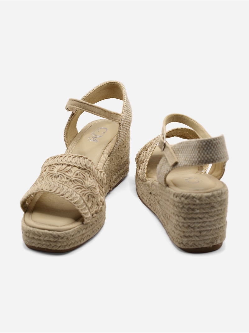 Sandalo con zeppa da infilare - C M Beige - Kiabi