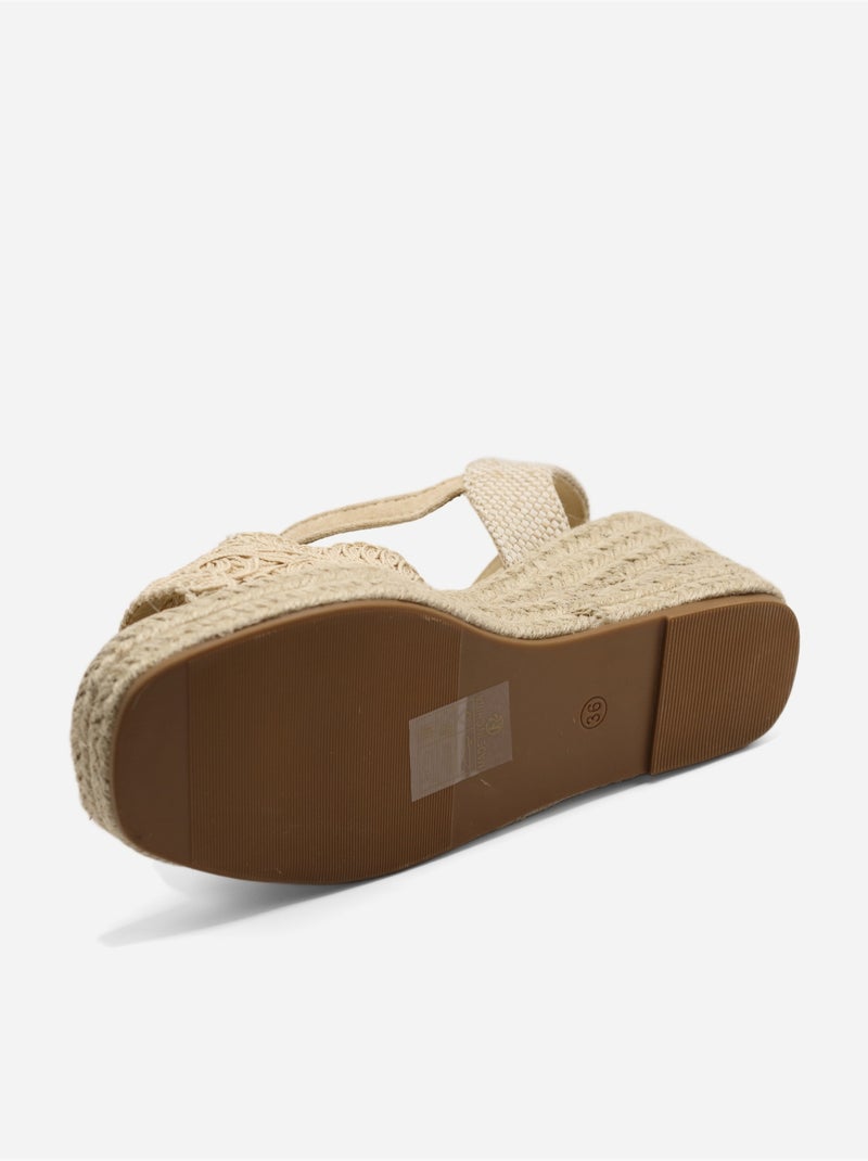 Sandalo con zeppa da infilare - C M Beige - Kiabi