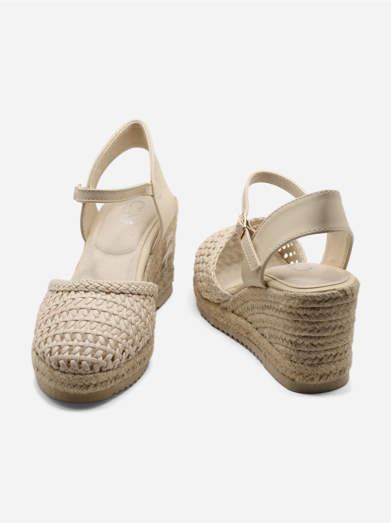 Sandalo con zeppa da infilare - C M Beige - Kiabi