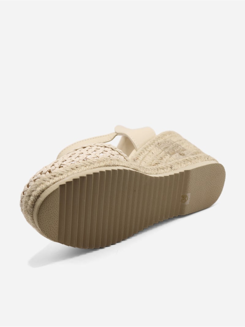 Sandalo con zeppa da infilare - C M Beige - Kiabi