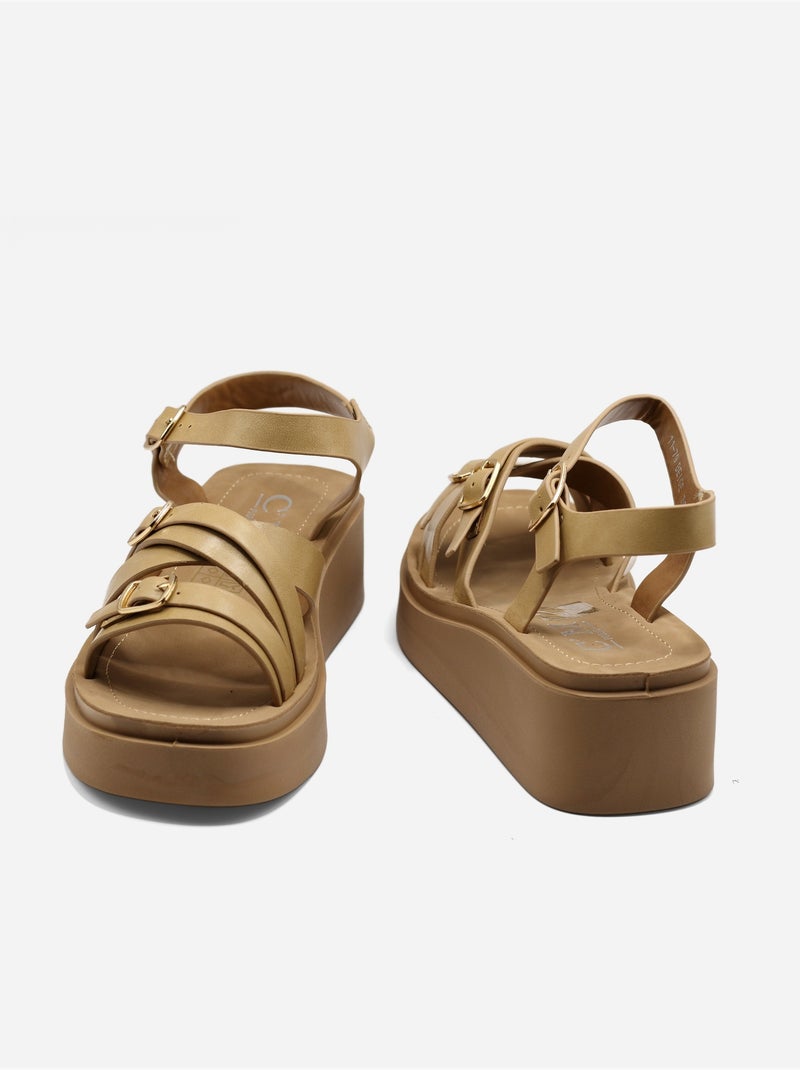 Sandalo con zeppa da infilare - C M Beige - Kiabi
