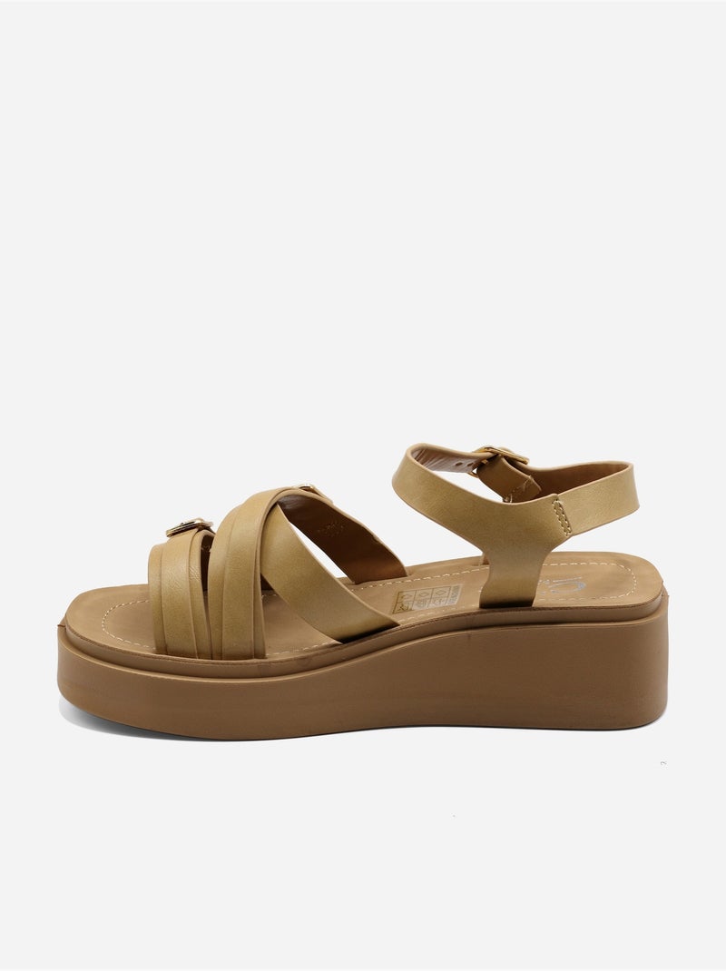 Sandalo con zeppa da infilare - C M Beige - Kiabi