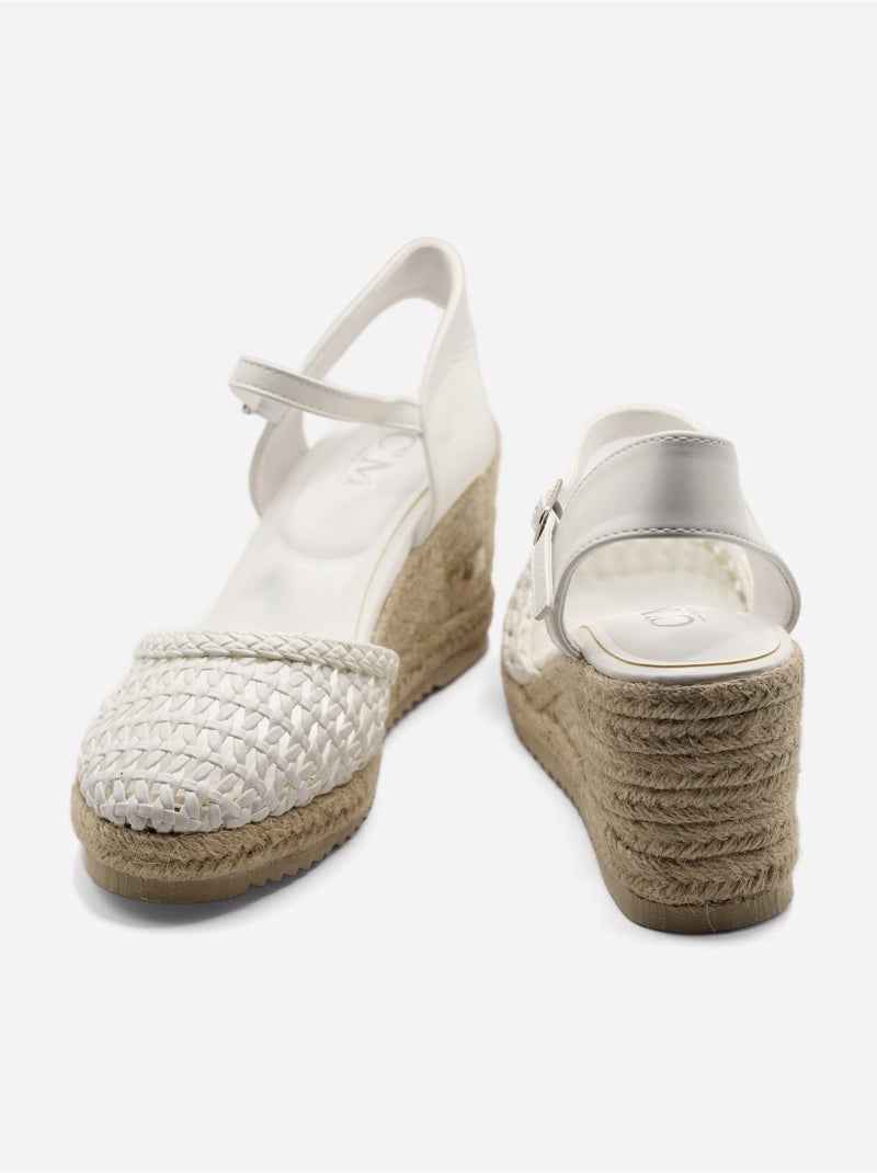 Sandalo con zeppa da infilare - C M Bianco - Kiabi