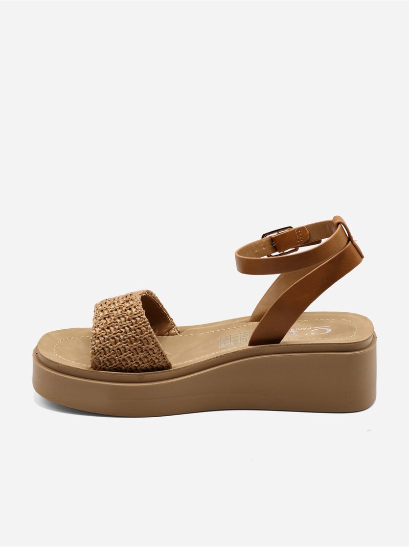 Sandalo con zeppa da infilare - C M Cammello - Kiabi