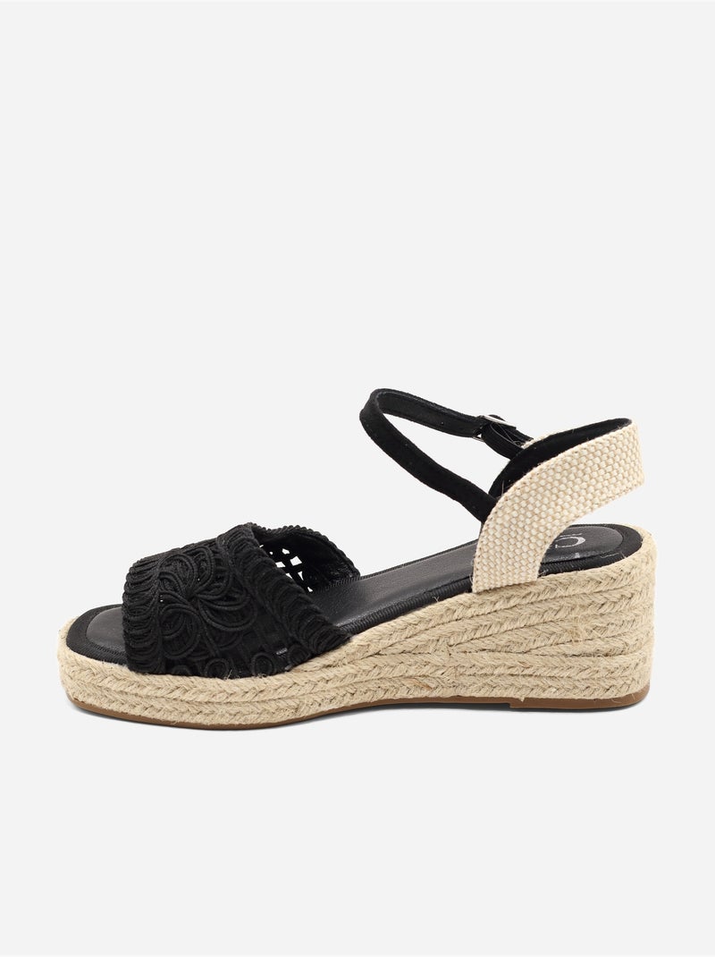 Sandalo con zeppa da infilare - C M Nero - Kiabi