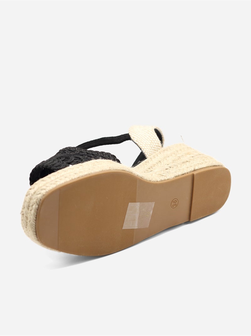 Sandalo con zeppa da infilare - C M Nero - Kiabi