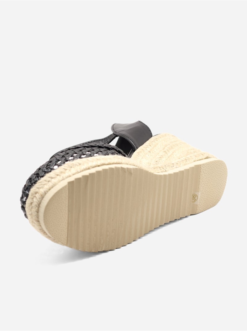 Sandalo con zeppa da infilare - C M Nero - Kiabi