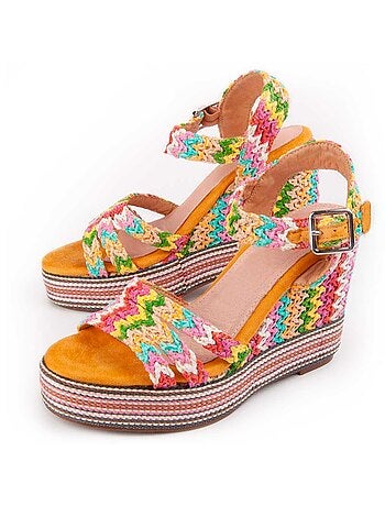 Sandalo Montevita con zeppa Sparto