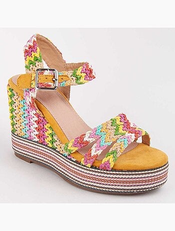 Sandalo Montevita con zeppa Sparto