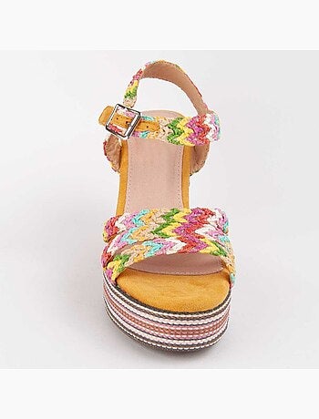 Sandalo Montevita con zeppa Sparto