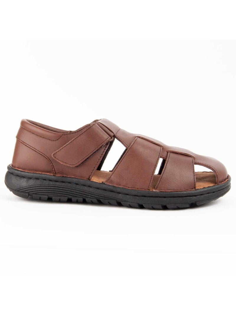 Sandalo Pelle Naturale Purapiel Marrone - Kiabi