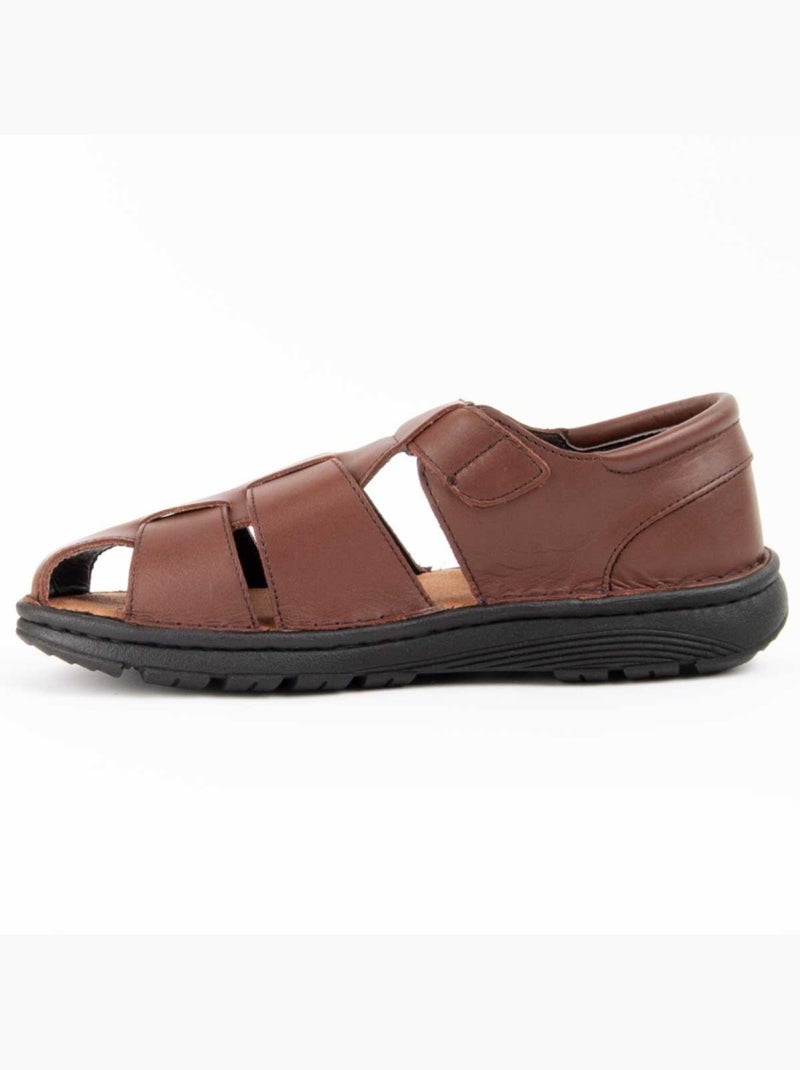 Sandalo Pelle Naturale Purapiel Marrone - Kiabi