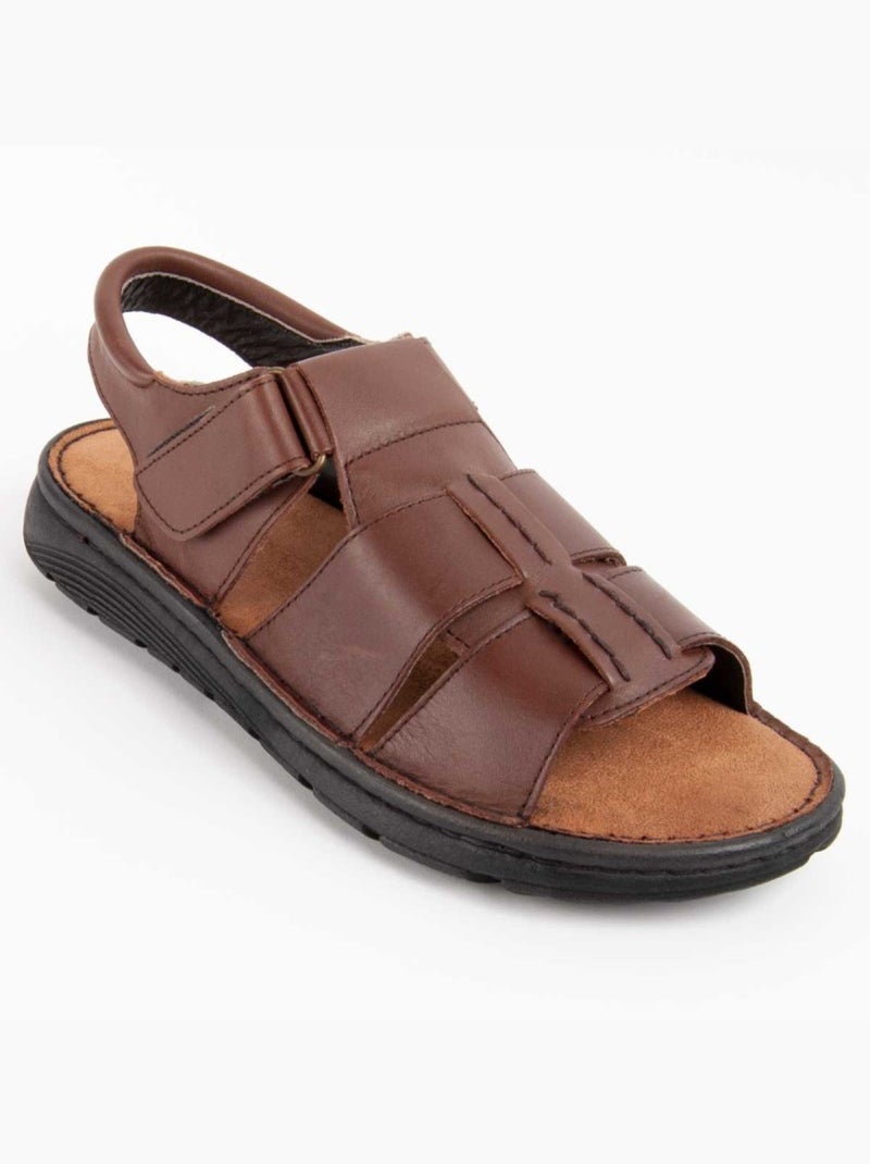 Sandalo Pelle Naturale Purapiel Marrone - Kiabi