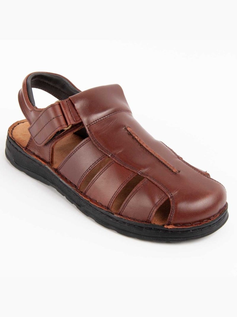 Sandalo Pelle Naturale Purapiel Marrone - Kiabi