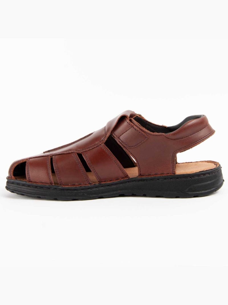 Sandalo Pelle Naturale Purapiel Marrone - Kiabi