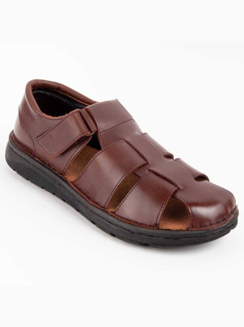 Sandalo Pelle Naturale Purapiel Marrone - Kiabi
