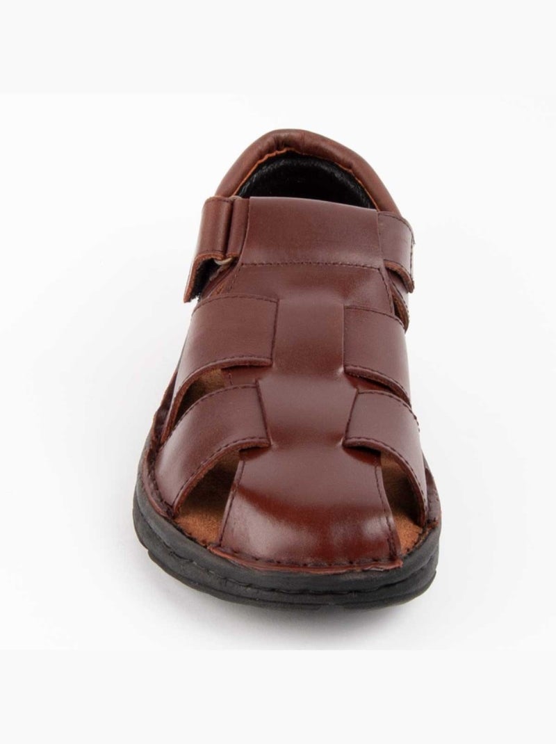 Sandalo Pelle Naturale Purapiel Marrone - Kiabi