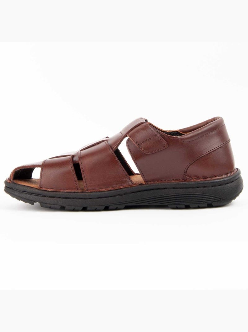 Sandalo Pelle Naturale Purapiel Marrone - Kiabi