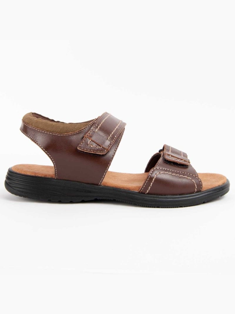 Sandalo Pelle Naturale Purapiel Marrone - Kiabi