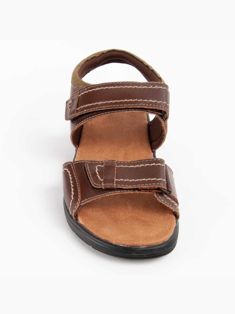 Sandalo Pelle Naturale Purapiel Marrone - Kiabi
