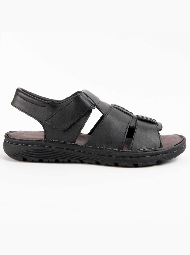 Sandalo Pelle Naturale Purapiel Nero - Kiabi