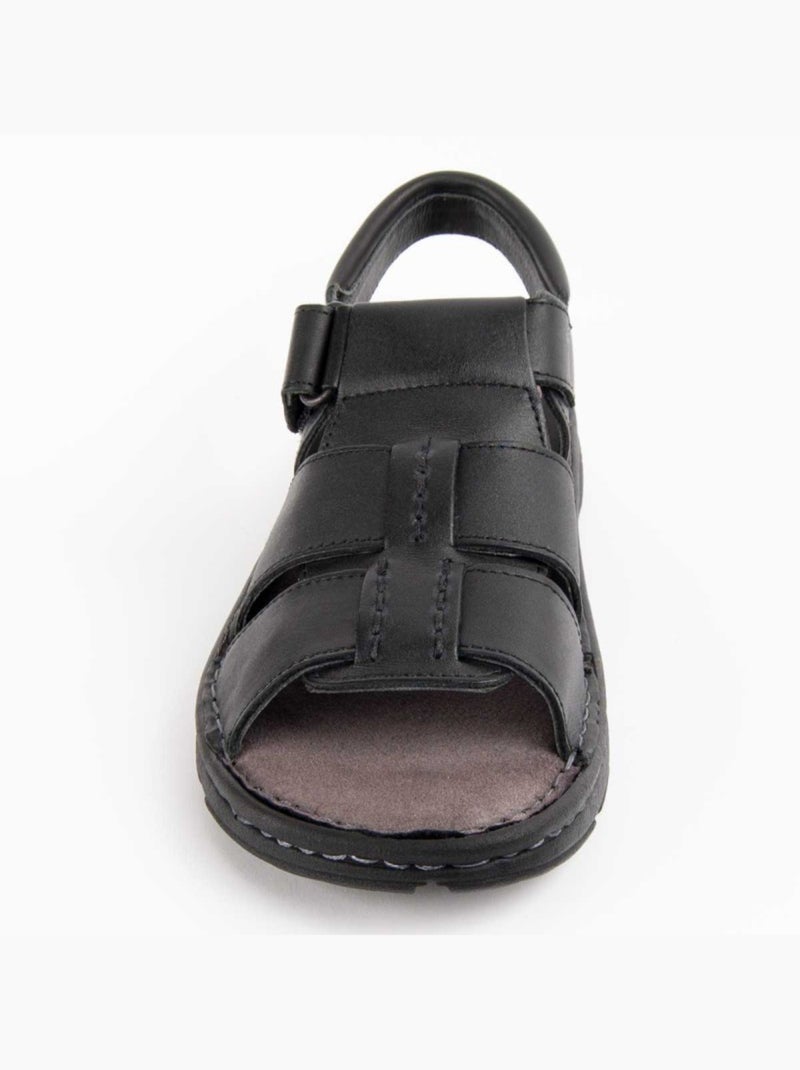 Sandalo Pelle Naturale Purapiel Nero - Kiabi
