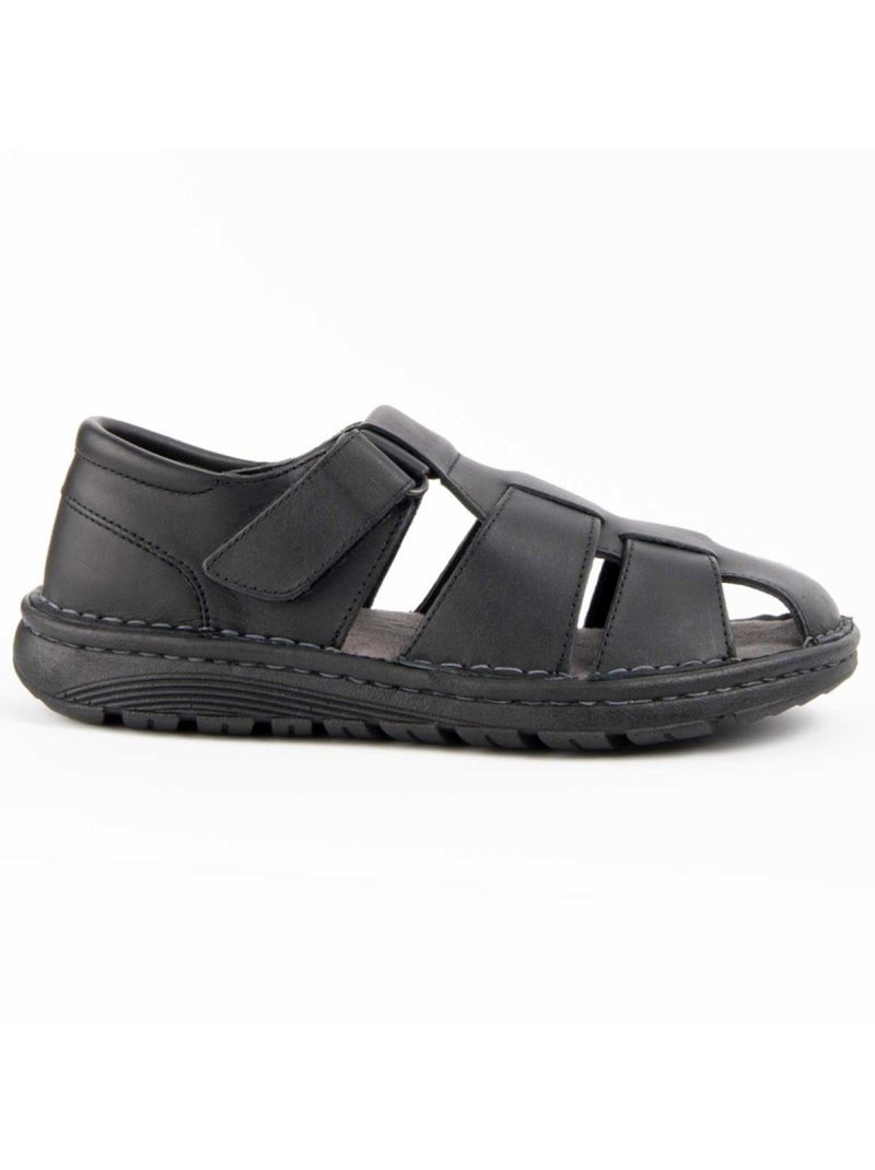 Sandalo Pelle Naturale Purapiel Nero - Kiabi