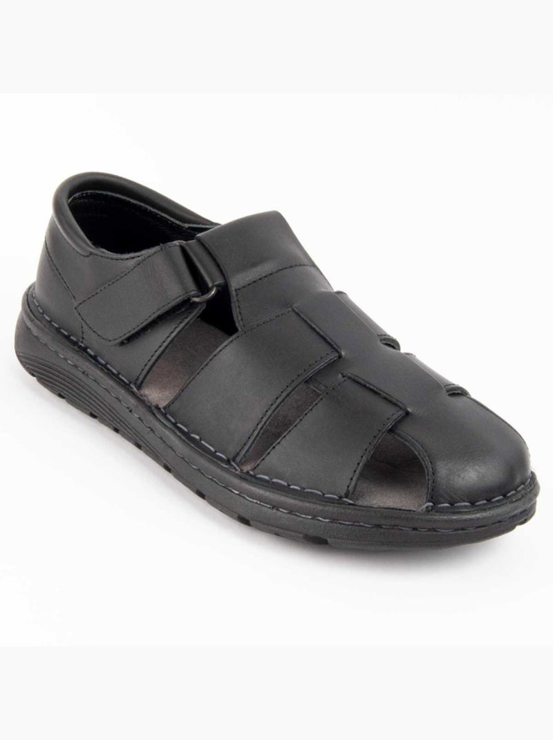 Sandalo Pelle Naturale Purapiel Nero - Kiabi