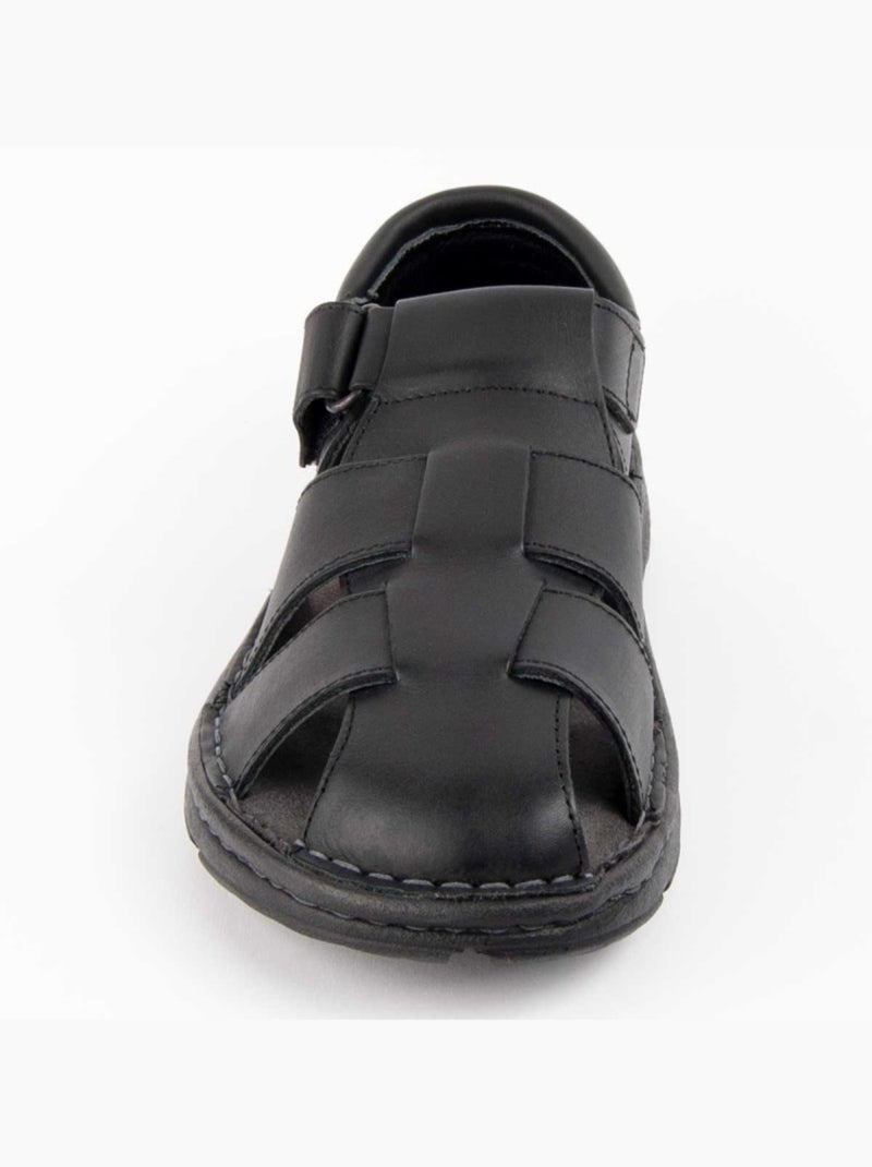 Sandalo Pelle Naturale Purapiel Nero - Kiabi
