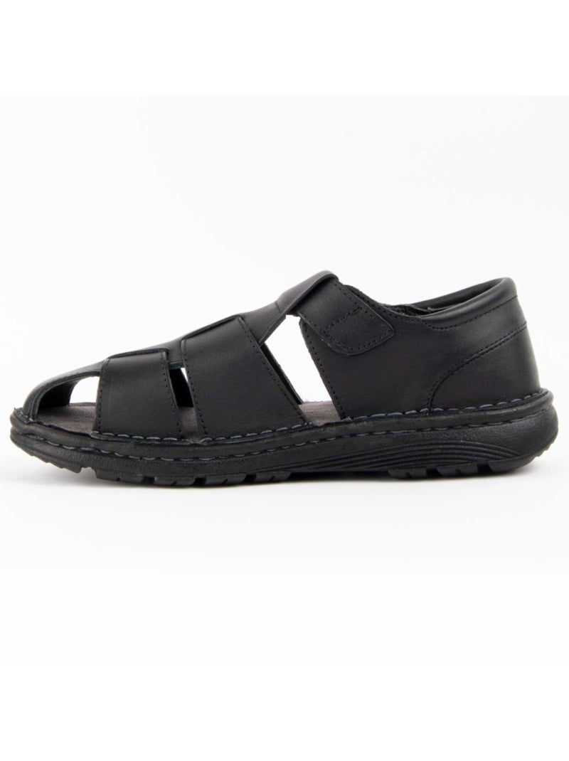 Sandalo Pelle Naturale Purapiel Nero - Kiabi