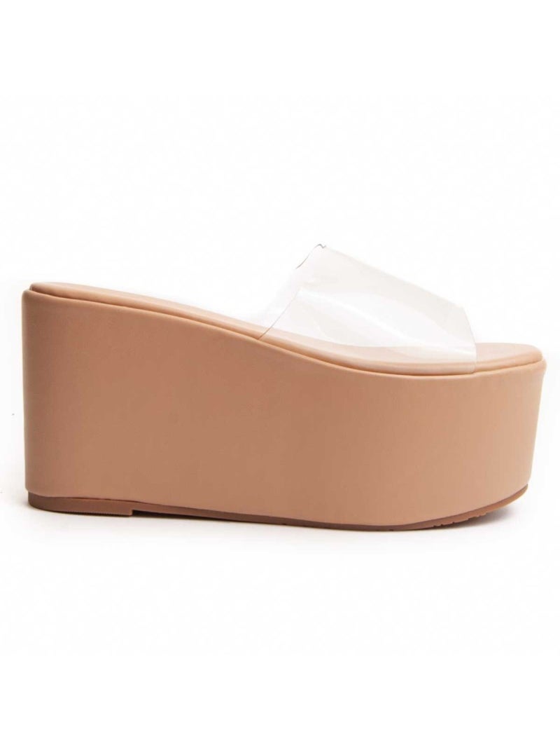 Sandalo Platform Materiale Sintetico Montevita Beige - Kiabi