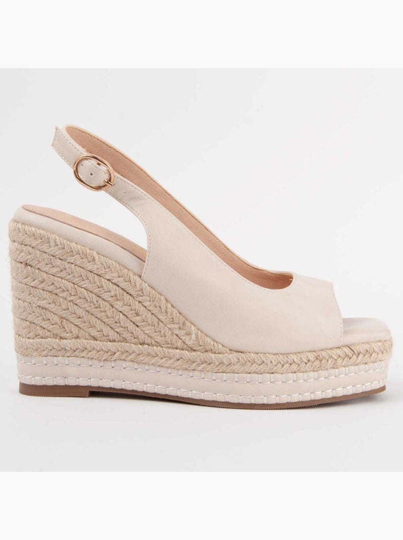 Sandalo Sparto Zeppa Materiale Sintetico Montevita Beige - Kiabi