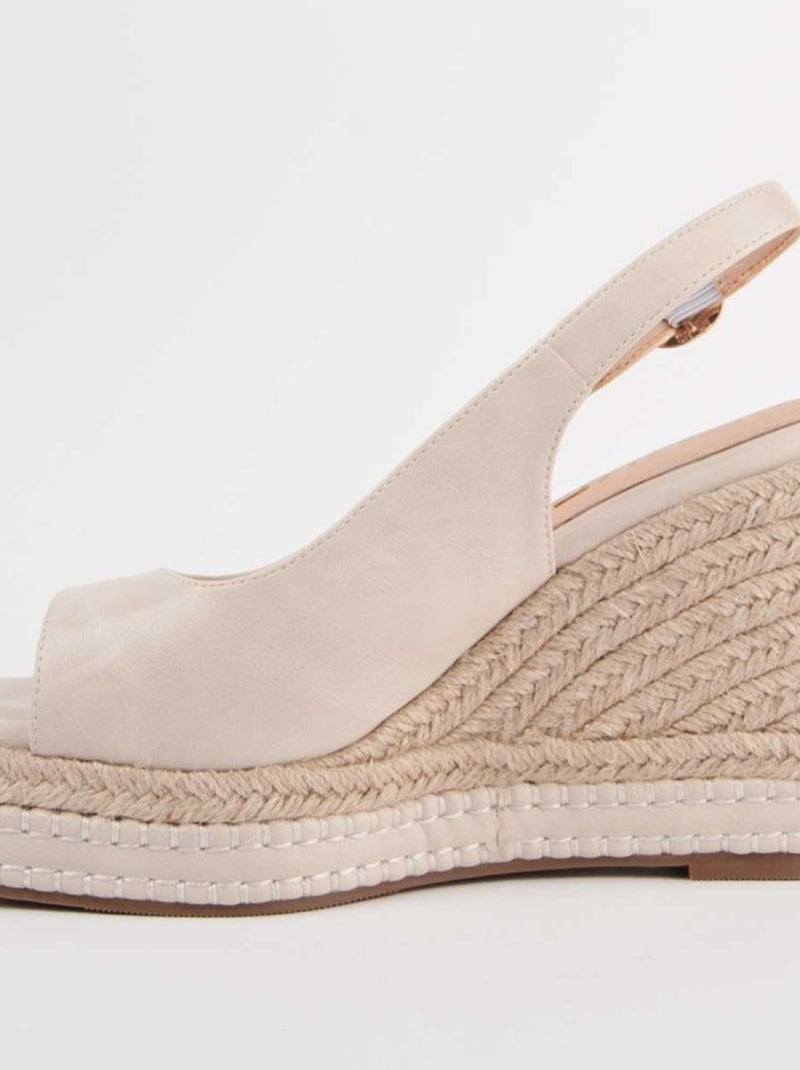 Sandalo Sparto Zeppa Materiale Sintetico Montevita Beige - Kiabi