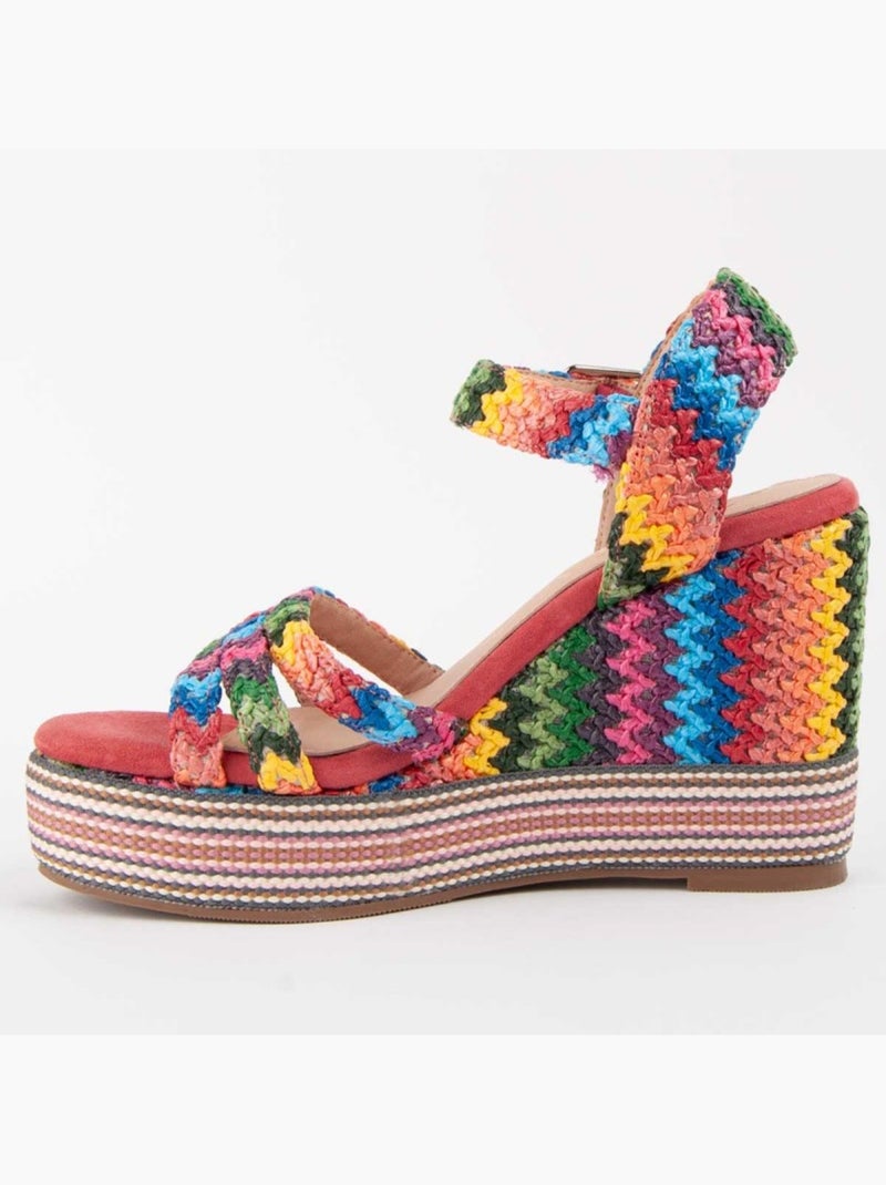 Sandalo Sparto Zeppa Materiale Sintetico Montevita Multicolore - Kiabi