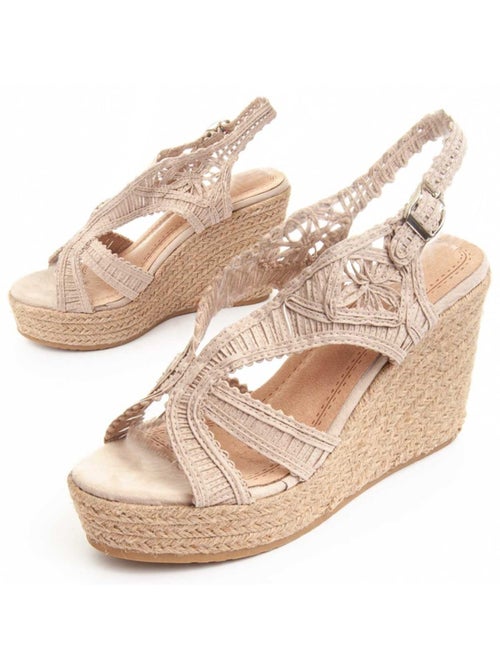 Sandalo Sparto Zeppa Tessuto Montevita - Kiabi