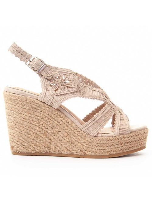 Sandalo Sparto Zeppa Tessuto Montevita - Kiabi