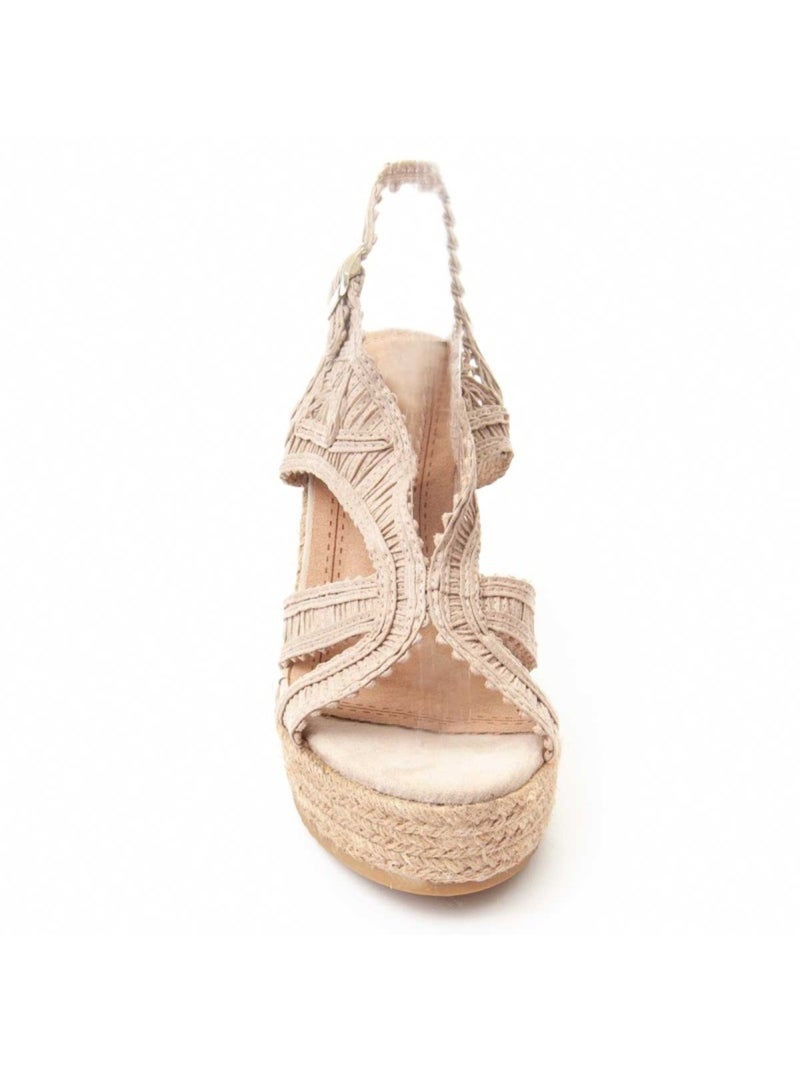Sandalo Sparto Zeppa Tessuto Montevita Beige - Kiabi