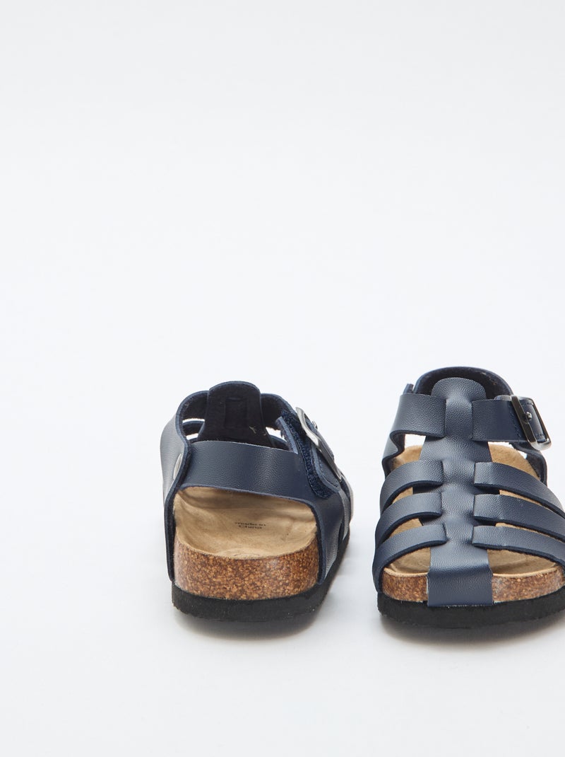 Sandalo stampato tinta unita con cinturini Blu - Kiabi